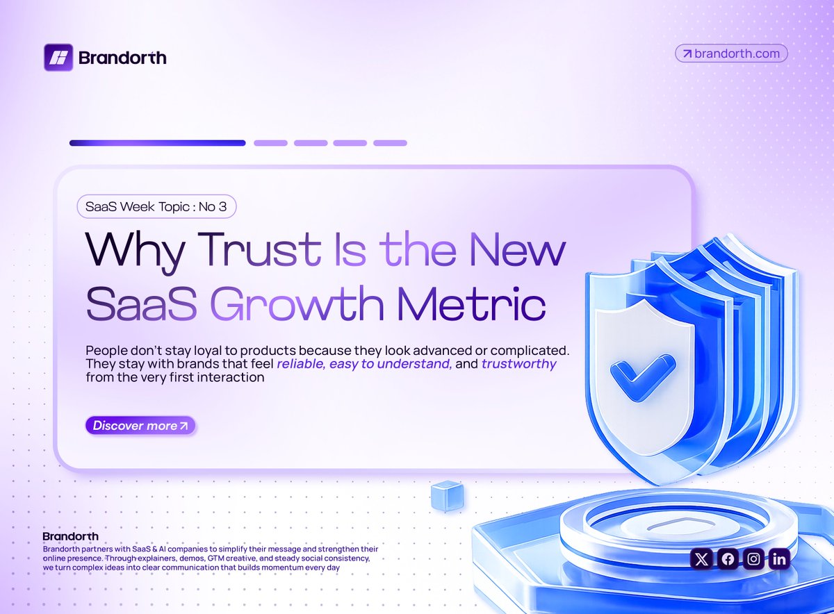 HelloBrandorth's tweet photo. Most SaaS companies build features.

The best ones build trust.

Because trust drives growth.

Follow Brandorth for more SaaS &amp; AI insights.
#Brandorth #SaaSGrowth #SaaSMarketing #AIStartups #BrandStrategy https://t.co/1osN8tHH56