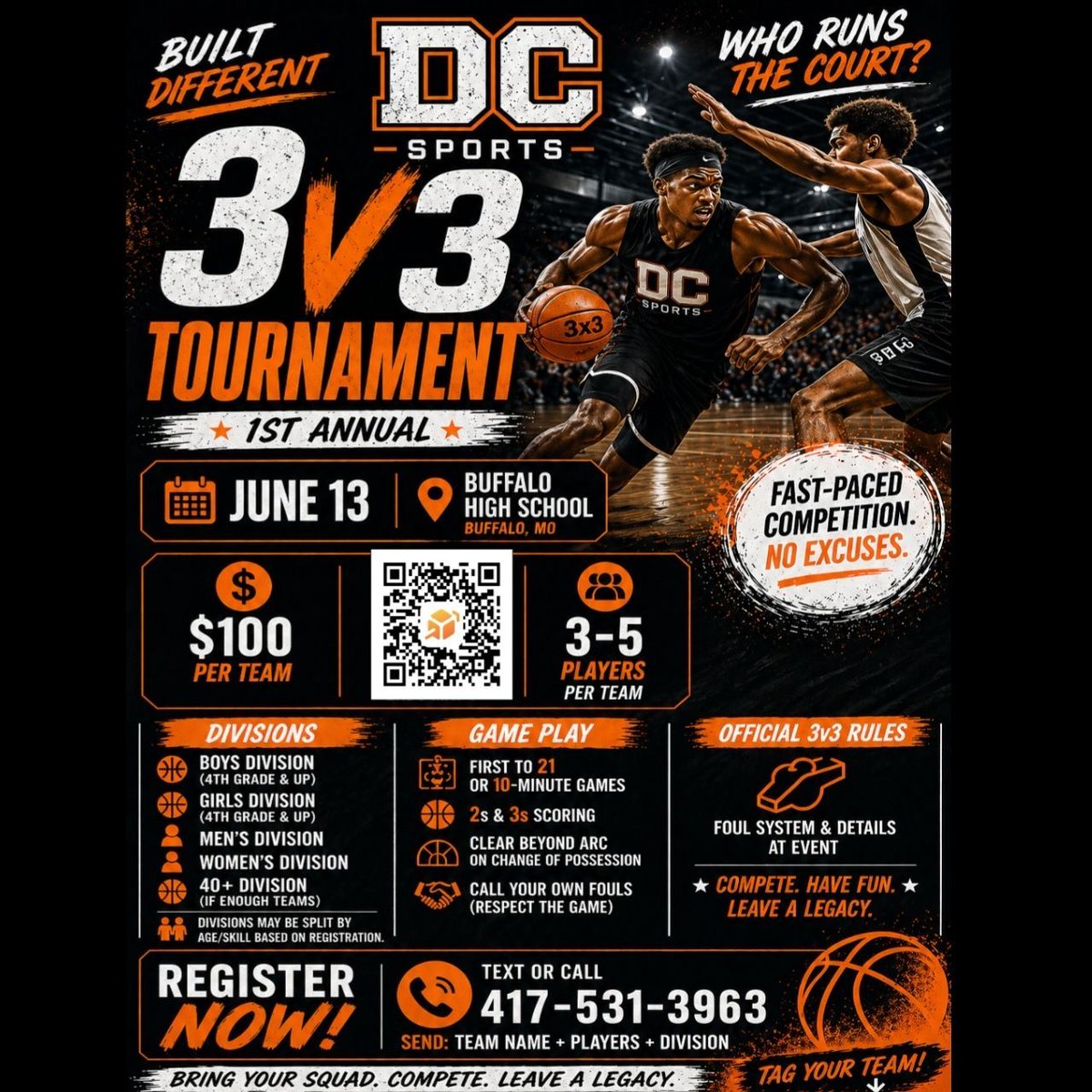 musicj45's tweet photo. Parents and coaches, this is a great opportunity for your players to compete, get extra reps, and grow their game.

3v3 helps players develop:

Decision-making
Spacing
Passing
Defense
Finishing
Confidence

Text 417-531-3963

REGISTER TODAY 
https://t.co/SSnfki1N7s https://t.co/lrLE5vKluf