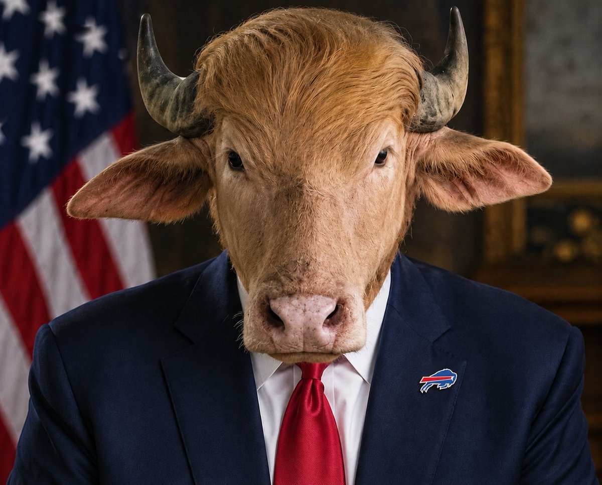 Moc5__'s tweet photo. The hair says executive. The horns say ‘I’ll be handling negotiations personally.

Yup!  It actually works!  Trump will own this!   #PutThatInYourPipe @patunleashed 
@KeithMalinak @JeffyJFR @realKrisCruz @ThatGuyAtPGU
#patheads @2ndFloorDallas @buffalotrump @NYbuffalobills_ https://t.co/opF0u4pKr0