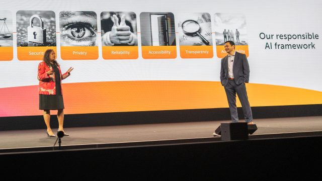 VictorCamacho_R's tweet photo. Day 2 keynotes of Imagine 2026 didn't disappoint. Responsible AI, customer showdowns, awards, and The Five Year Century all in one morning. Catch up on everything from #AAImagine here: https://t.co/hEyOE41187 https://t.co/Chu2AFFT2r