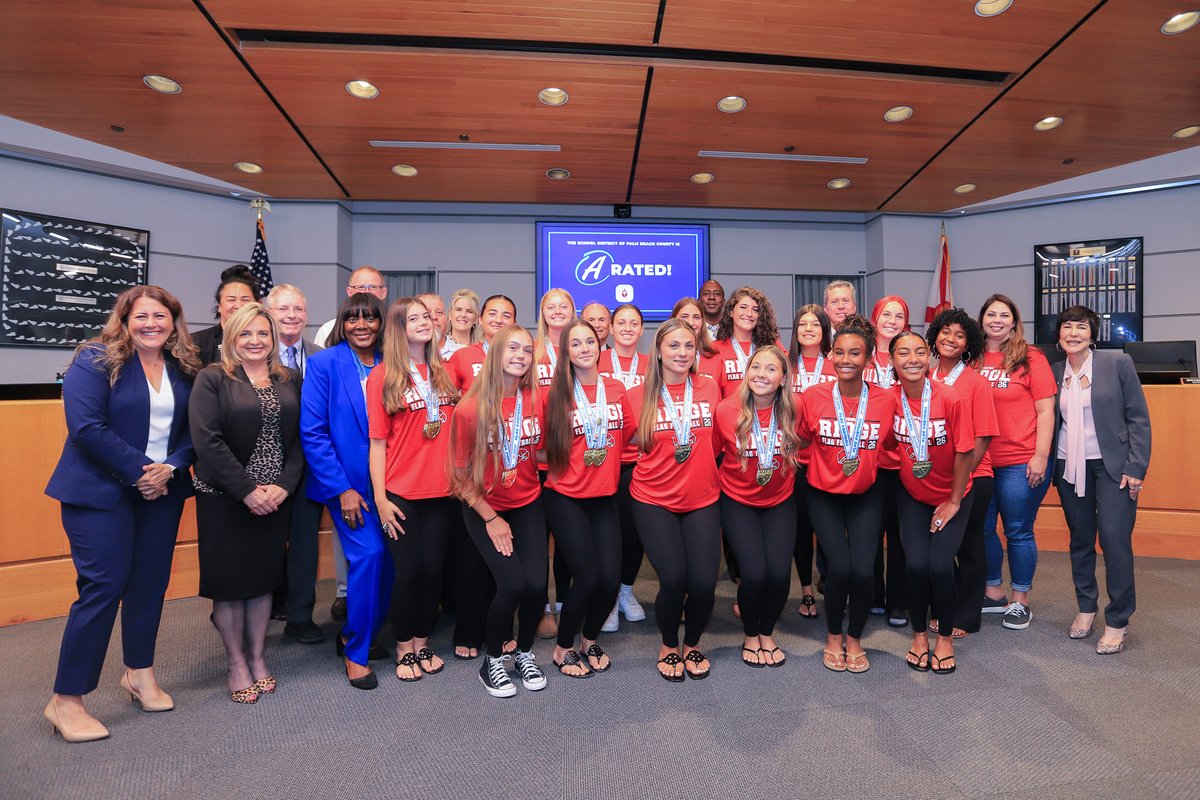 pbcsd's tweet photo. From one champion to another! 🏈 
Check out this amazing message for the Seminole Ridge Girls Flag Football team from someone who knows a thing or two about back-to-back championships.. none other than the GOAT himself, Tom Brady! Thank you for sharing in the celebration for this special victory.

The School Board also recognized the team for their huge accomplishment. The Hawks beat St. Thomas Aquinas 27-19 to win the Florida High School Athletic Association Class 3A state championship This victory capped off a 20-2 season and a number one national ranking. 
Congrats again to the players, Coach Scott O’Hara, and Principal Bob Hatcher.