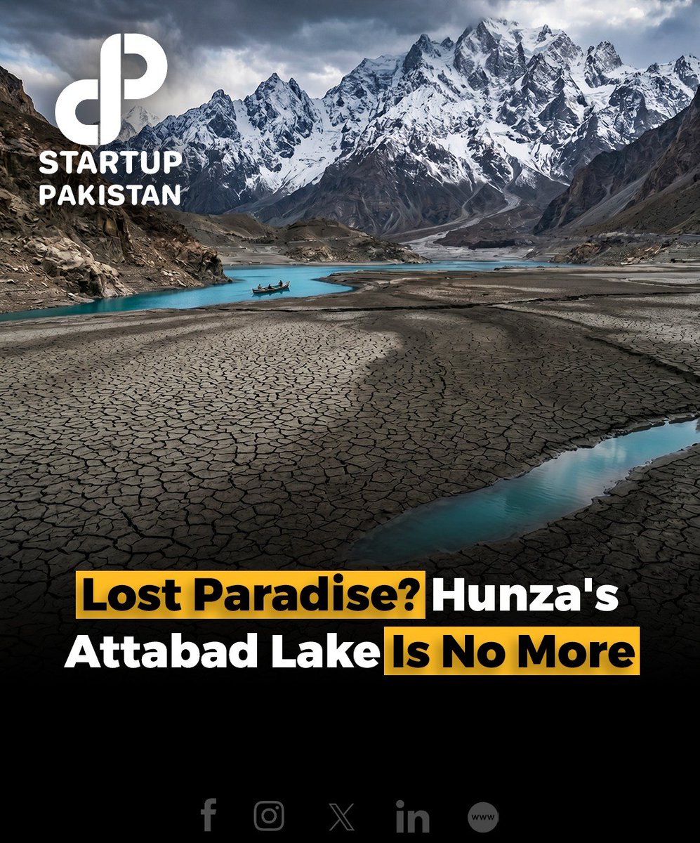 PakStartup's tweet photo. Attabad Lake in Hunza, once admired as a breathtaking natural wonder, is now facing concerns over its changing beauty and environmental stress. 

Known for its striking blue waters and surrounded by towering mountains, it quickly became one of Pakistan’s most visited tourist destinations. 

Over time, increasing tourism, unplanned activity, and natural shifts have impacted its original charm. 

Many visitors feel the lake is no longer the untouched paradise it once was. 

Locals and nature lovers are calling for stronger conservation efforts and responsible tourism to preserve this iconic site and protect its fragile ecosystem for future generations to enjoy.

Disclaimer: This post is for informational purposes only and is based on publicly available reports. The image is AI generated and is just for reference.

#AttabadLake #Hunza #PakistanTourism #Nature #ClimateChange #SaveNature