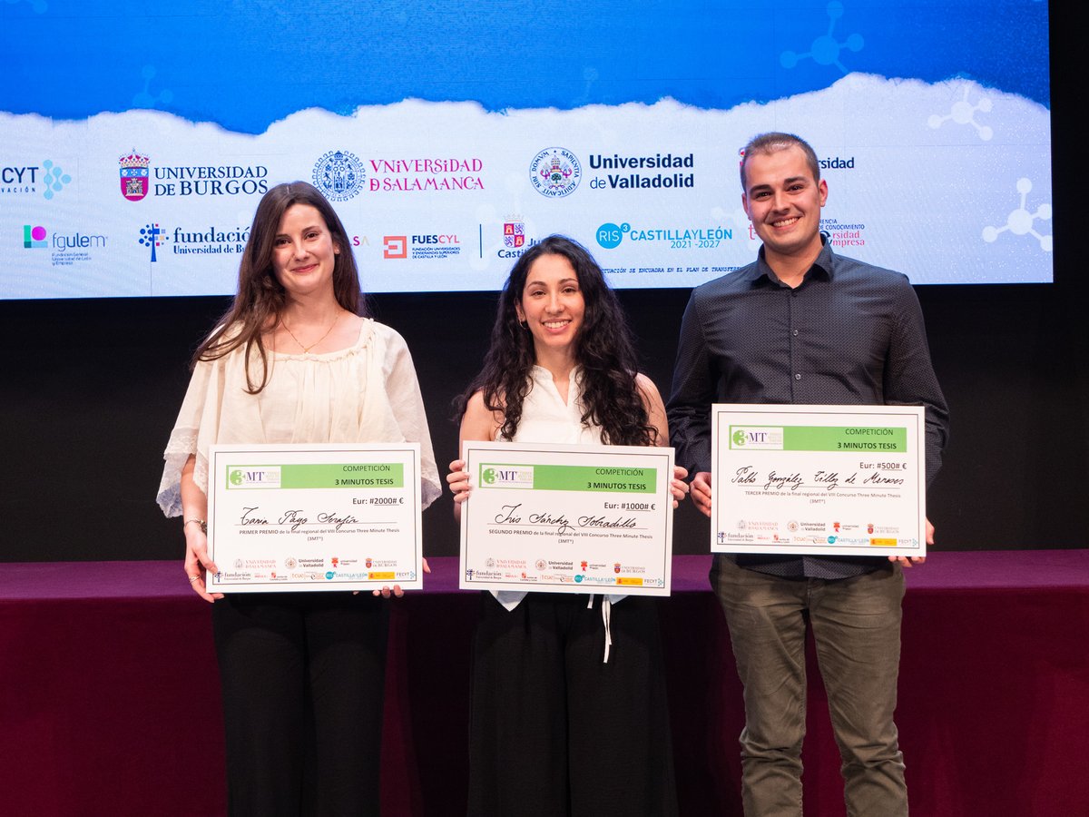 UBUinvestiga's tweet photo. La final de 3 Minutos Tesis reúne en la Universidad de Burgos a los doctorandos que mejor cuentan sus tesis

Los tres premios recayeron en doctorandos de las Universidades de León, Valladolid y Salamanca, respectivamente.

►https://t.co/RkZkIr4JJI https://t.co/RVRttnMxb5
