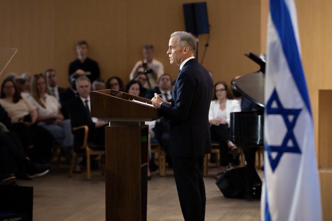 dimitrilascaris's tweet photo. Prime Minister Goldman Sachs lectures Canadians about hate while standing beside the flag of a genocidal, apartheid state. https://t.co/Hr65UlRBn4