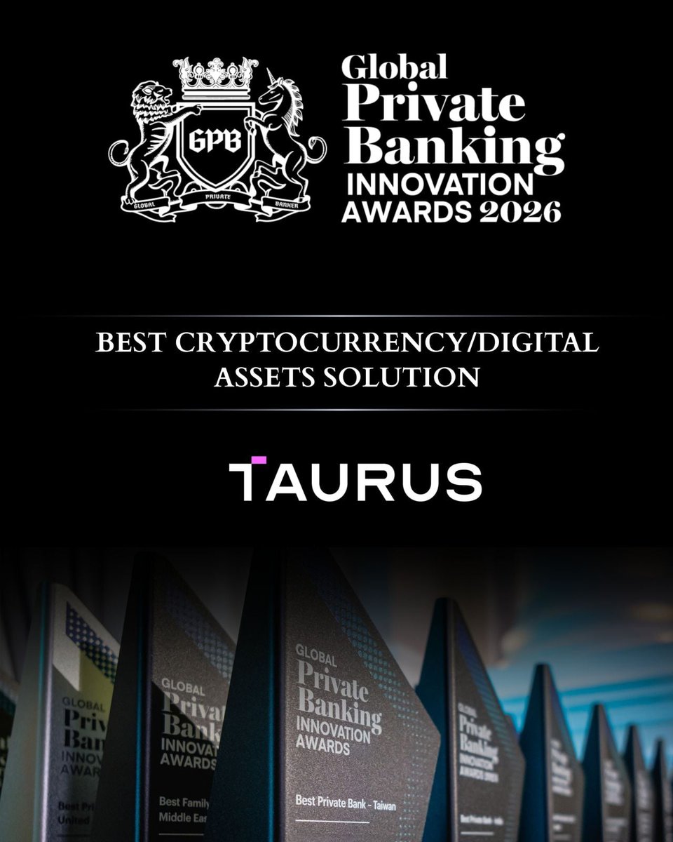 taurus_hq's tweet photo. 🏆 Taurus has won Best Cryptocurrency/Digital Assets Solution.

A great recognition for Taurus-NETWORK, our interbank network built to make digital asset collaboration between financial institutions more efficient.

https://t.co/W3GbyhuqpQ https://t.co/1holApyyiP