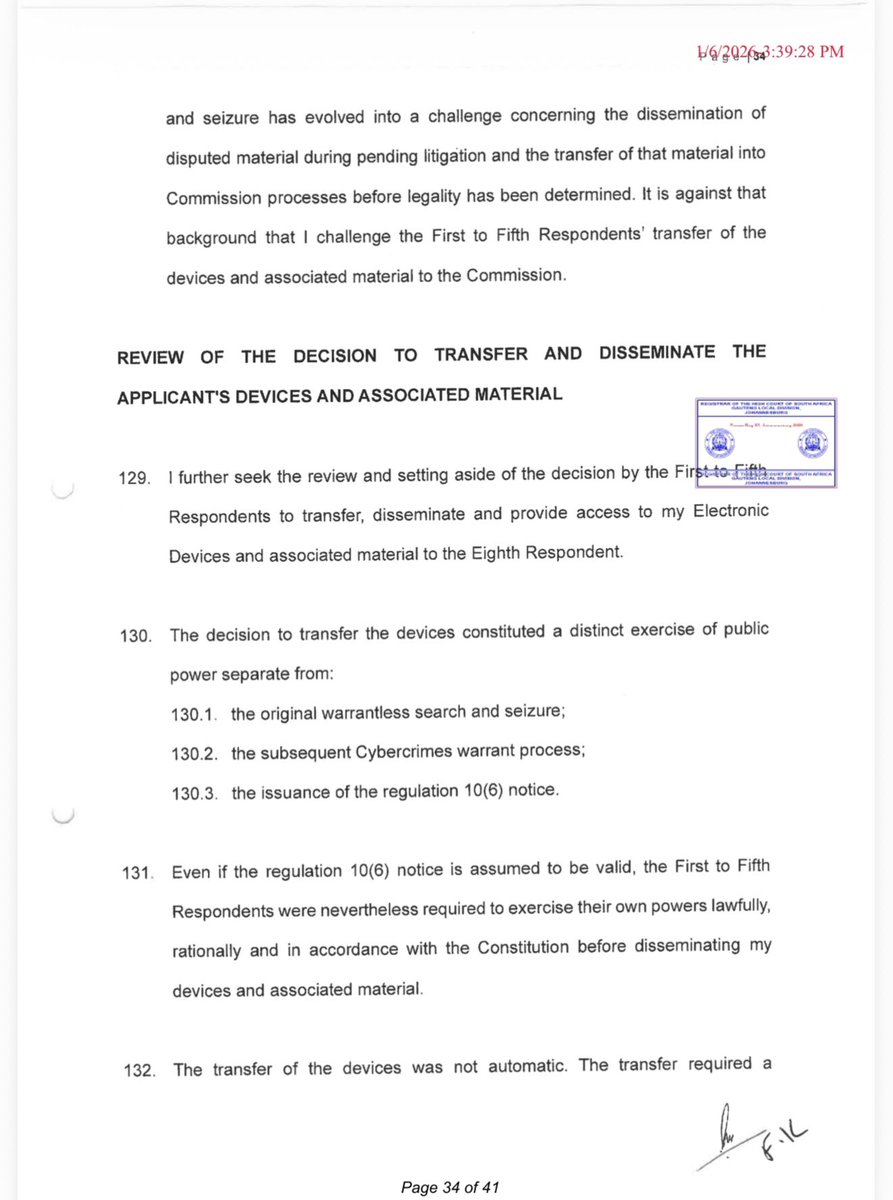 Abramjee's tweet photo. In an affidavit, Khan says the Madlanga Commission is acting “Ultra Vires.”

@pule_jones @eNCA https://t.co/QTwjJUwF7n