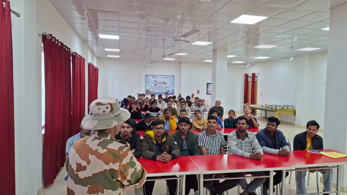 MYBharatHQ's tweet photo. #MYBharat Ladakh leads plantation drive at ITBP 5th Battalion, Leh under Ek Ped Veer Ke Naam &amp; Viksit Bharat Vibrant Village Program.

Over 38 participants from MP, Gujarat &amp; Delhi, along with ITBP personnel, plant saplings to honour our martyrs &amp; build a greener Bharat!

#VVVP26 https://t.co/5uz2d6Qbha