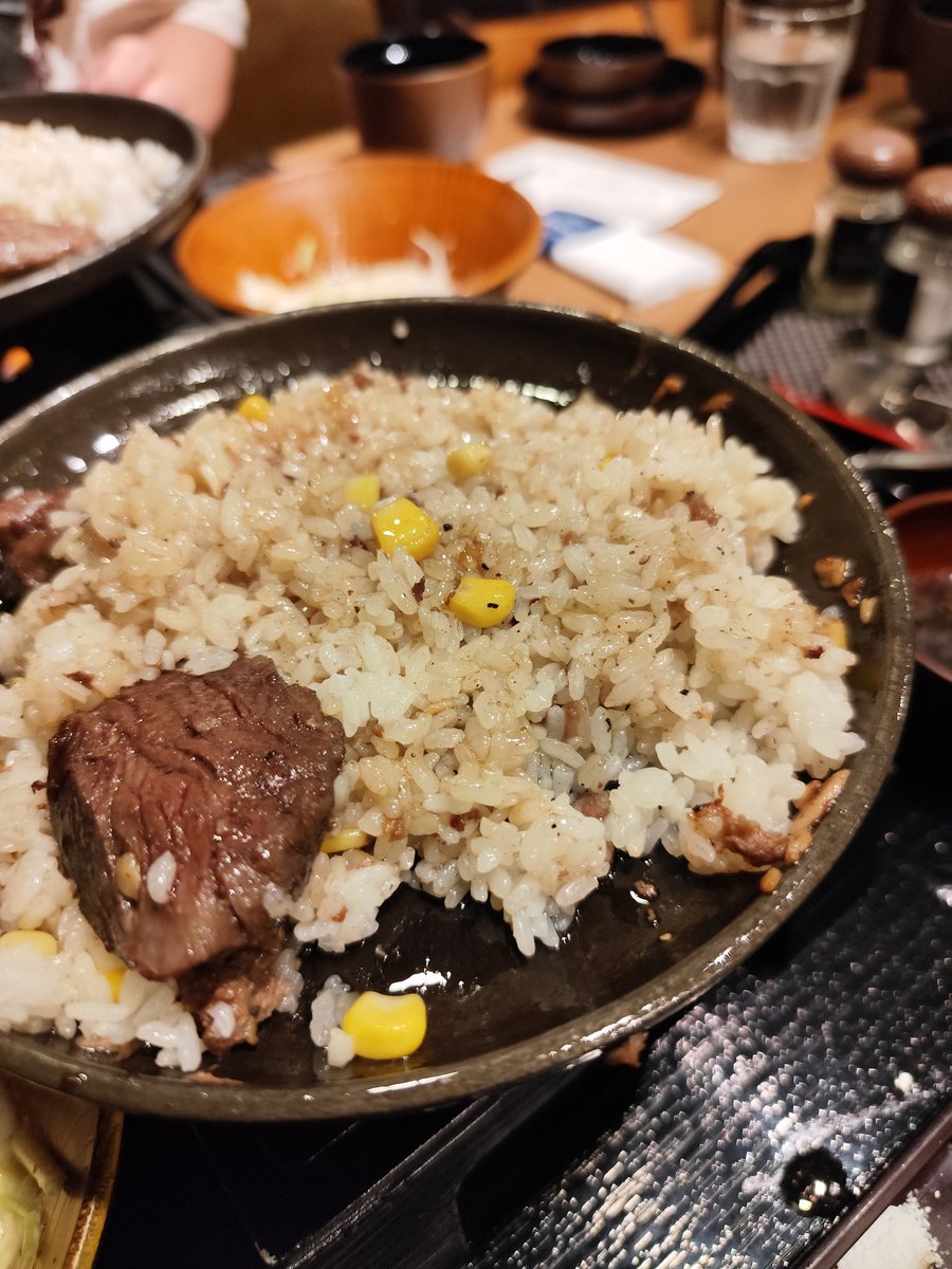 junpee14's tweet photo. 今夜は福よしでハンバーグとハラミステーキご飯食べてきたよ！ https://t.co/LVLf6UemLU