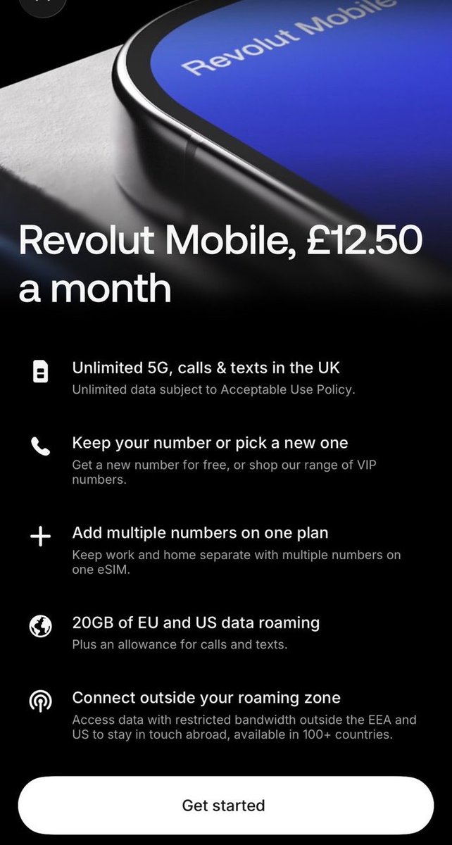 LaTwitchance's tweet photo. 🚨 REVOLUT MOBILE DÉBARQUE !!

Pour l’instant disponible uniquement au Royaume-Uni,  Revolut Mobile propose une offre à 12,50 € par mois avec 5G, appels et SMS illimités 😳📱

La bonne nouvelle : son arrivée en France serait prévue dans très peu de temps. 👀🇫🇷🔥 https://t.co/ECZ8Wrovm1
