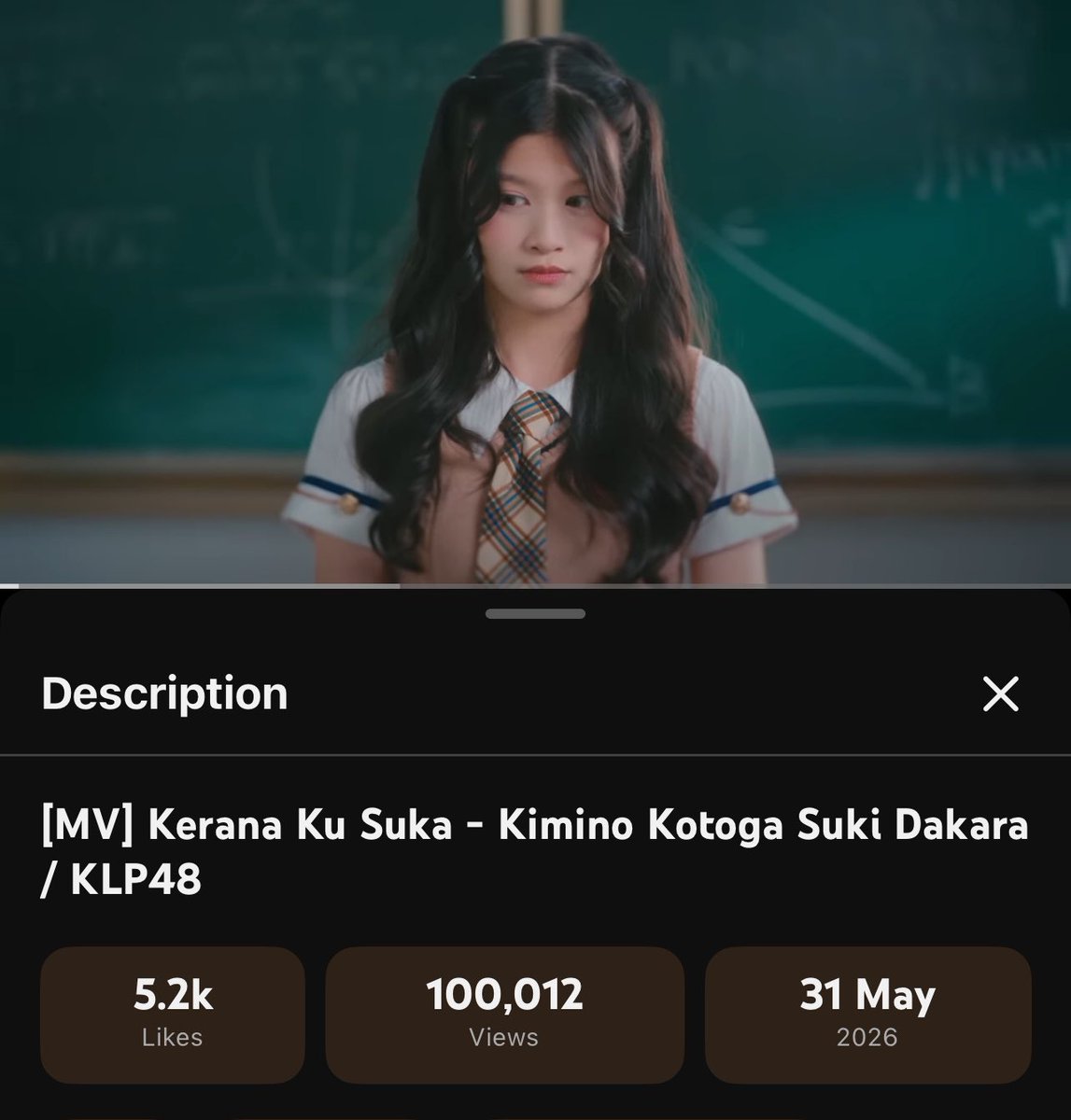 FaraDolhadi's tweet photo. Happy 100k 😭 #keranakusuka #klp48 
Good job everyone! THANK YOUUU 💚 https://t.co/jZzk6FtPbB