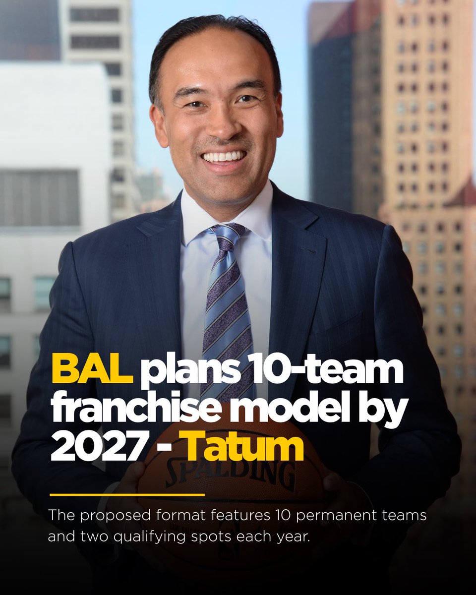 nkotanyidamas's tweet photo. NBA Deputy Commissioner Mark Tatum has hinted at a major shift for the Basketball #Africa League (BAL), revealing plans for a semi-closed franchise model with 10 permanent teams and two annual qualifying spots.

#Rwanda https://t.co/LWKjqrCold