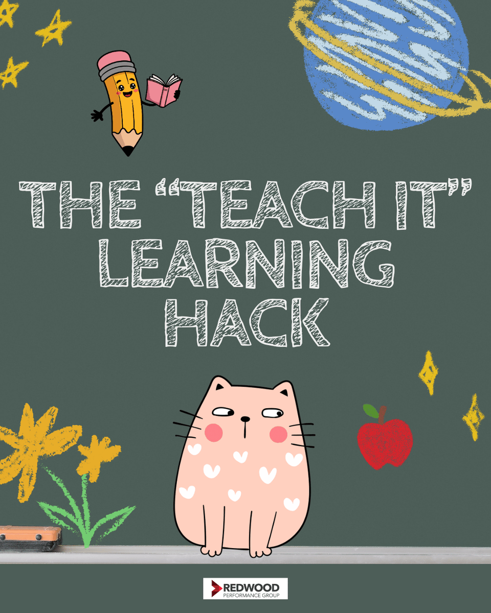 redwoodperforms's tweet photo. If you want to know if you’ve learned something, try teaching it! Explain it to an imaginary person or a pet. When you teach, your brain can’t fake understanding and learning gaps are quickly identified. Side benefit: Your cat could become very knowledgeable😺 #WorkplaceLearning https://t.co/8PkEZp3bSl