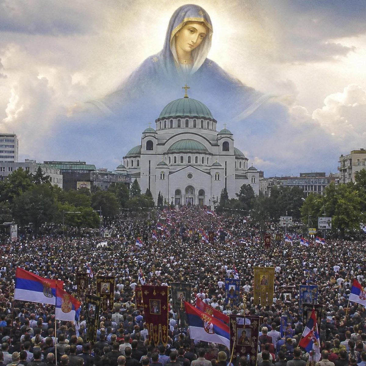 artemida_atleta's tweet photo. 600.000 ljudi se poklonilo pojasu Presvete Bogorodice u hramu Svetog Save. Pravoslavlje je sila ☦️❤️ https://t.co/Al1Y5PdYzK
