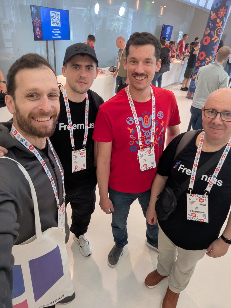 vovafeldman's tweet photo. So many amazing peeps in @WCEurope 😱 missed you all! and awesome to meet so many @freemius makers 💜

#wceu #WCEU2026 #FOMO https://t.co/TAx8l4RJht