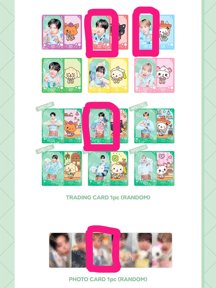 hakusai_mm's tweet photo. 交換 NCT WISH Wish bakery ウィッシュベーカリー

トレカ、squishy bread、ステッカー
譲)シオン リョウ サクヤ シオニン サクパン
求)リク ユウシ クリ バブルニャン

同種交換 複数取引優先
郵送取引のみで条件合う方いらっしゃいましたらリプかDMお願いいたします https://t.co/0ITkJcZIJ7