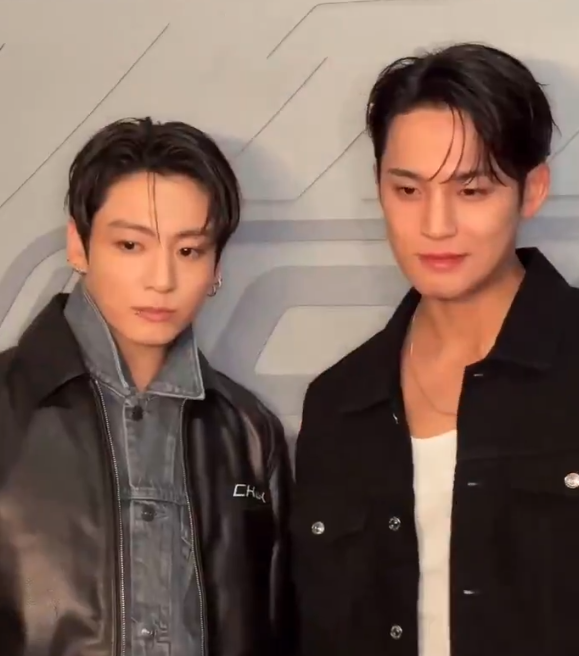 AboutMusicYT's tweet photo. Jungkook and Mingyu are handsome at the Calvin Klein event today. https://t.co/Vf0CJHgi0o