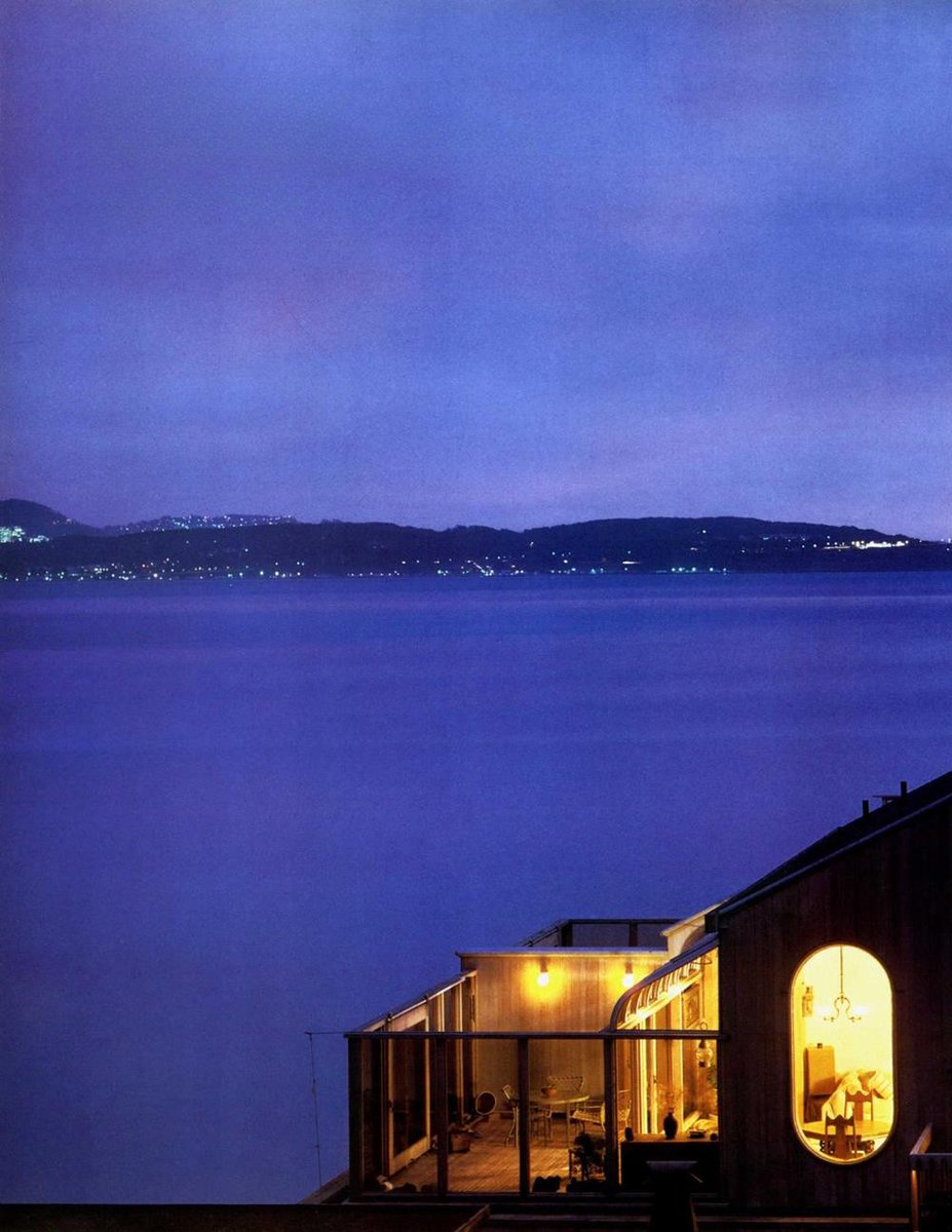 Ortgeist's tweet photo. Home on San Francisco Bay by Charles Warren Callister, California, 1981 https://t.co/YqXOhlTIS7