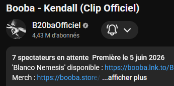 L0VR0DuGloGang's tweet photo. CLIP KENDALL DE BOOBA DEMAIN 16H https://t.co/nItt0PNTxt