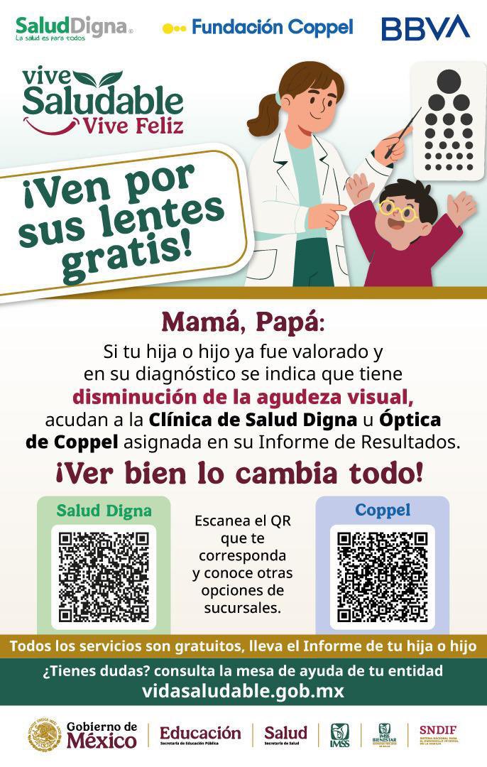jairestrada1201's tweet photo. Compañer@s Srios. Grales y Rptes. de C.T de la Región Acapulco.

Favor difundir el FLYER, con los directores de primaria, el objetivo es que el PADRE DE FAMILIA acuda con su hijo valorado que presenta DISMINUCIÓN de la AGUDEZA VISUAL, puedan acudir a la Clínica de Salud Digna. https://t.co/iL8KH8JHJ9
