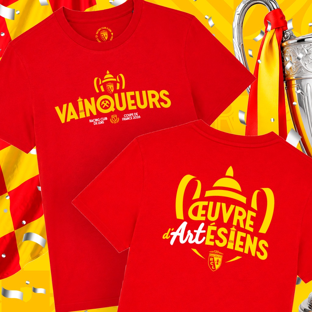 RCLens's tweet photo. Restez dans  ̶l̶e̶ ̶c̶o̶u̶p̶ la 𝑪𝒐𝒖𝒑𝒆 🏆

En complément du t-shirt #ŒuvreDARTésiens, retrouvez dès à présent l'écharpe 𝗩𝗔𝗜𝗡𝗤𝗨𝗘𝗨𝗥𝗦 sur la boutique en ligne du Racing. 👇