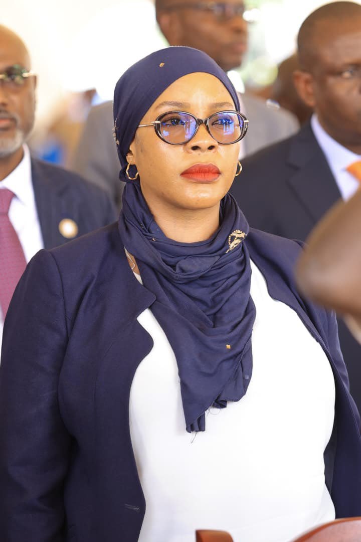 nuwamanyaisaacn's tweet photo. Hon. Hajjat Aminah Mukalazi, Minister of State for Finance, Planning and Economic Development (Investment and Privatization) and SPA, @SH_LocalContent, attending the State of the Nation Address at Kololo Independence Ceremonial Grounds.

#SONA2026 | #SONA26 https://t.co/SwWv1nfTQR