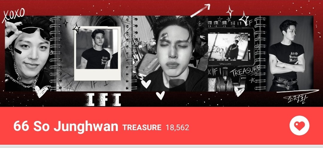 sjhchoeaedol's tweet photo. 60 mins left until tally on 060426.
Please drop your choeaedol daily hearts for Junghwan before 11.30PM KST.
Current rank 66
Daily goal Top 100
#SOJUNGHWAN #JUNGHWAN #소정환 #TREASURE @treasuremembers https://t.co/gDlKdQsGET