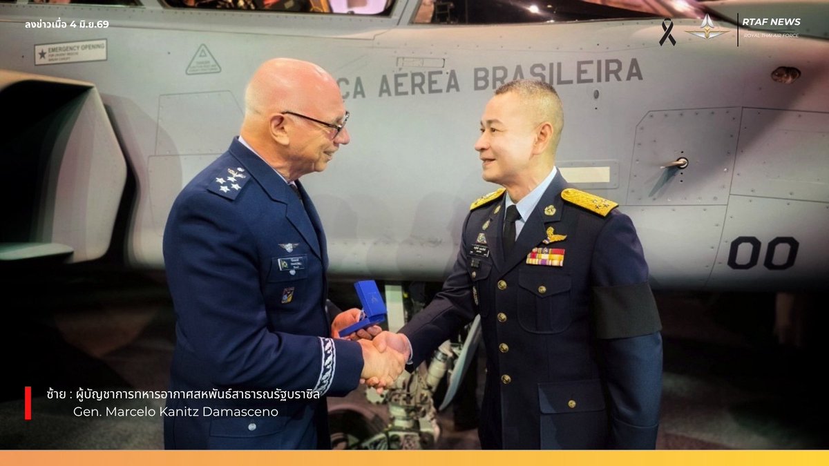 aag_th's tweet photo. 🇹🇭🇸🇪🇧🇷Royal Thai Air Force delegation was attened ro Rollout ceremoy of 1st #Saab @Saab #Gripen F for #Brazil at Linköping, #Sweden on 2 June 2026.
#Thailand #Airforce @RtafNews #RTAF #กองทัพอากาศ #Aircraft @GripenNews https://t.co/rZwJzLnBYk