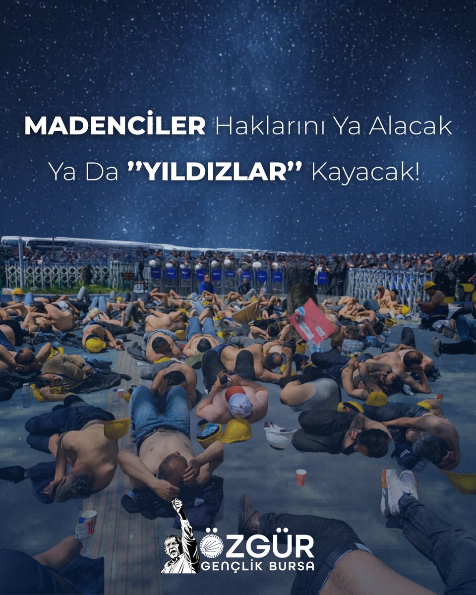ozgurGNCBursa's tweet photo. Madenciye barikat işlemez!

Doruk Maden işçilerine Yıldızlar Holding haklarını vermedi. Yılmadan mücadelelerini büyütüyorlar ve biz de madencilerimizin yanındayız. 

#MadencilerAyakta #DorukMadenİşçisiYalnızDeğildir https://t.co/dCYeI0EGqP
