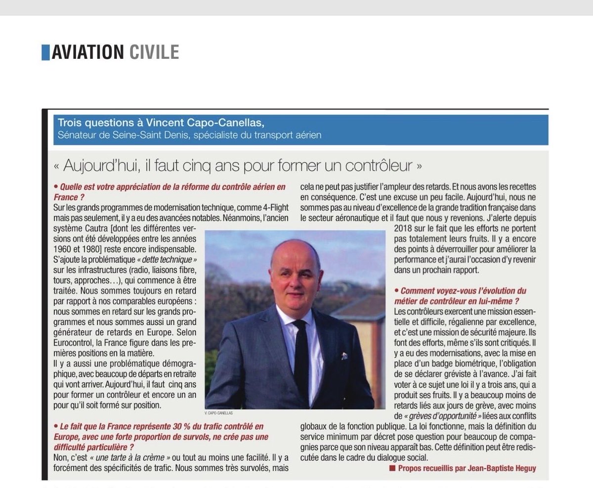 Capo_Canellas's tweet photo. Le magazine @AiretCosmos a consacré un dossier à la modernisation du contrôle aérien. À l’intérieur vous trouverez notamment mes réponses à trois questions. Comme précisé je présenterai un rapport d’ici quelques semaines. Ces quelques lignes sont bien évidemment indépendantes du rapport à venir