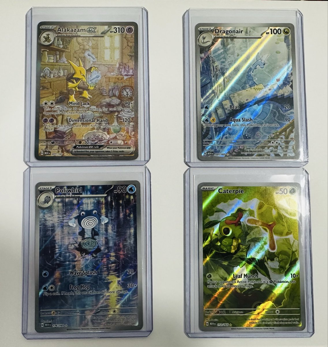 MaxSleepTCG's tweet photo. For Sale and Free Shipping!
Misty’s Lapras- $ 38
Misty's Psyduck - $ 78
Psyduck - 226/217 -  $105
Psyduck - 175/165 -  $72
Alakazam - $ 75
Poliwhirl - $ 55
Dragonair - $45
Caterpie - $ 18 

Thank you everyone for the support and repost!
@BUYSELLTRADETCG @CardboardBanger @TattooedBST