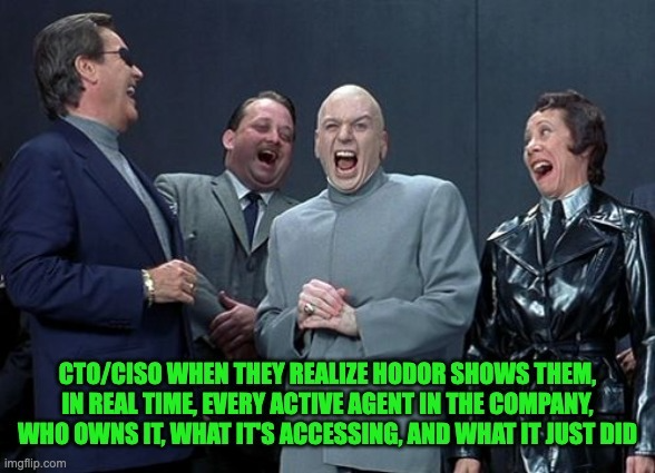Hodor_AI's tweet photo. Your CTO asks how many AI agents are running in your infrastructure right now. Can you answer? Hodor can.
 Choose Hodor. Stay in control. 🧖‍♂️ https://t.co/WIH5x36W9t