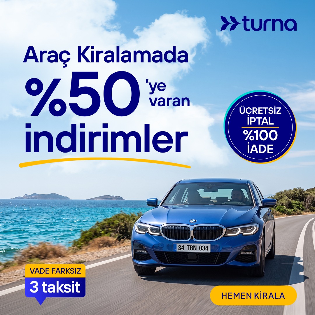 turna_com's tweet photo. Geniş araç yelpazesi ve 650+ firma alternatifi Turna'da! Aracını %50'ye varan indirimle kirala, planların değişirse ücretsiz iptal ve %100 iadeden yararlan.