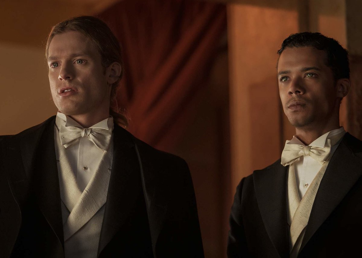 FilmUpdates's tweet photo. Sam Reid recalls his first impression of Jacob Anderson:

 “I thought, What a gracious person. I’d never had anybody call me before and ask me how I want to work. I mean, I started sending him selfies of myself, which is a kind of unprecedented thing for me to do.”

(Source: https://t.co/UpeXcK90Of)