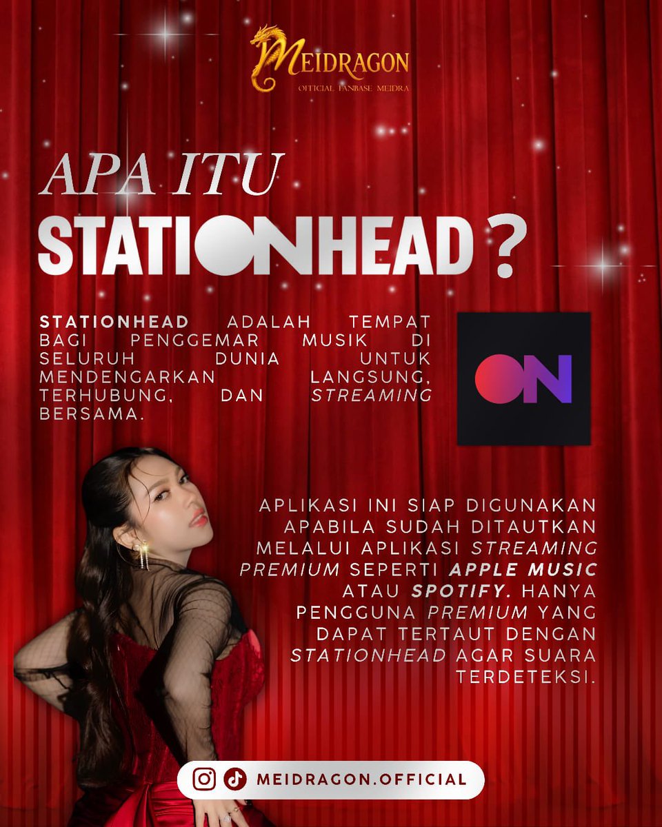 MeidragonStream's tweet photo. apa sih Stationhead itu? 

Stationhead adalah aplikasi tempat kita bisa kumpul virtual dan dengar musik bareng-bareng. Cukup sambungkan akun Spotify atau Apple Music, maka setiap lagu yang kita putar di room akan otomatis terhitung sebagai streaming resmi untuk Meidra. https://t.co/ToK6SzAx4g