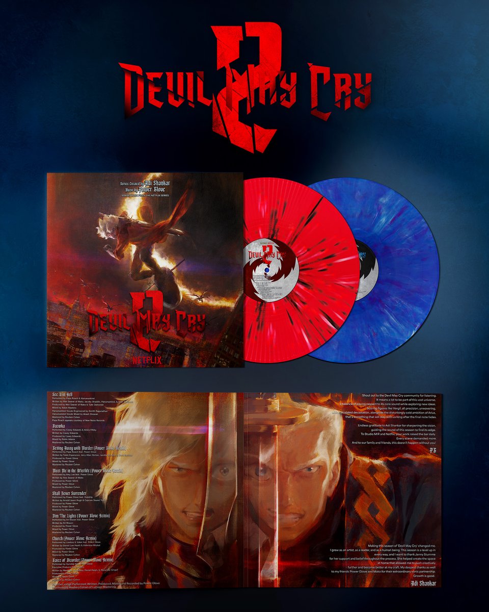 NetflixGeeked's tweet photo. SEE U IN HELL! 

Pre-orders for the DEVIL MAY CRY Season 2 vinyl are available now: https://t.co/8ejLGivjzs https://t.co/P7oi01ZjIm