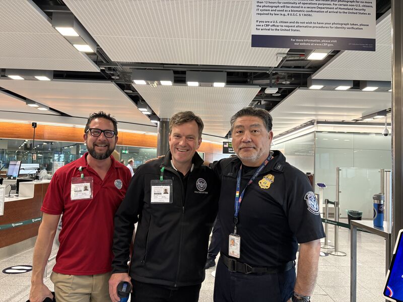 dhs_priv's tweet photo. Chief Privacy Officer Jankowski &amp; Deputy CPO James Holzer visited @CBP  Dublin to see how privacy, security &amp; travel facilitation work together. Thanks to Assistant Port Director Christian Crawford &amp; CBP Officer Boltz for their dedication! #Privacy #DHSProud #CBP https://t.co/RgBuCMWcU2