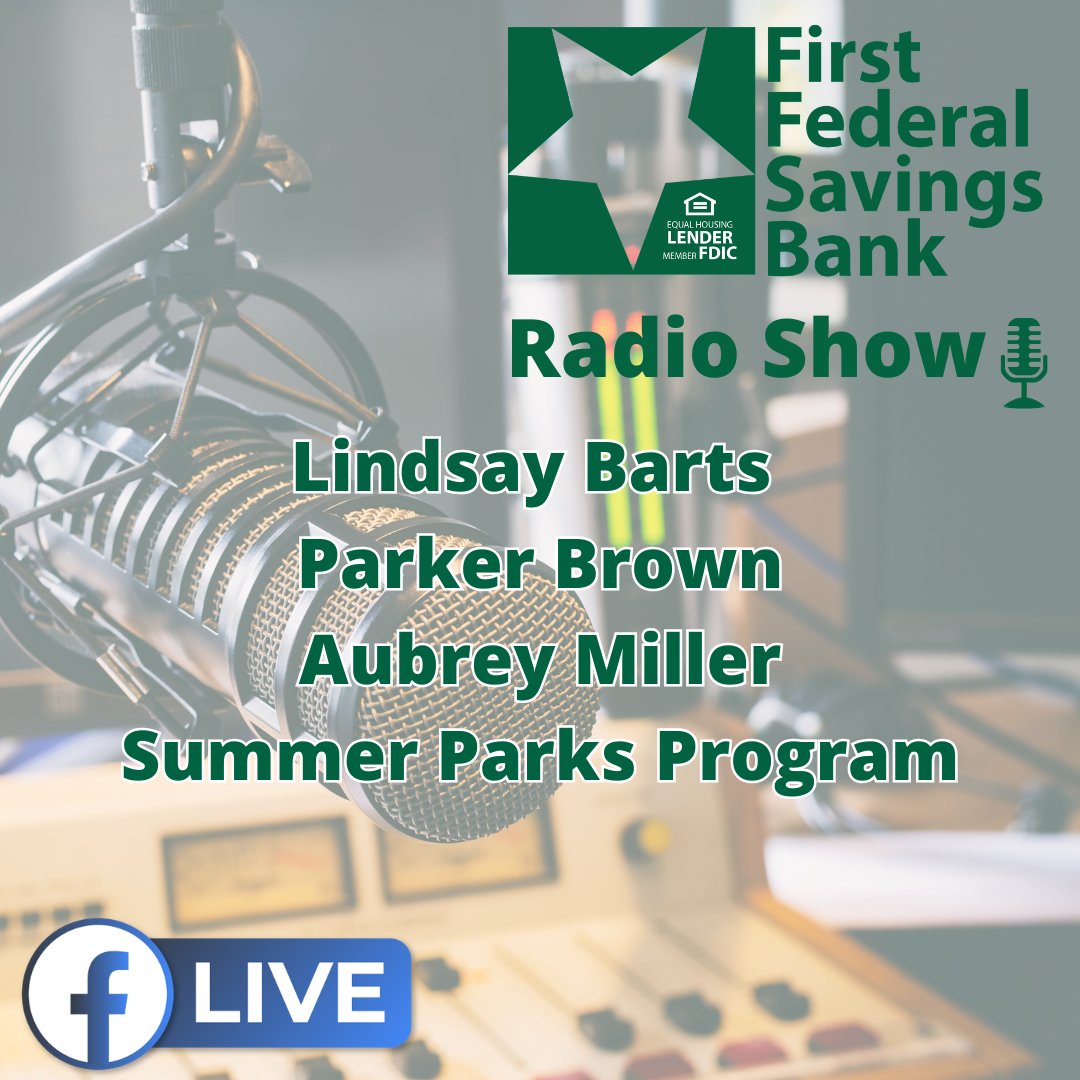 ffbanking's tweet photo. Lindsay Barts, Parker Brown, and Aubrey Miller, will be joining us tomorrow morning on the #FirstFederaRadioShow to discuss this year's  Summer Parks Program. 

Tune in at 7:30am EST on Facebook and @WROIGIANTfm! https://t.co/Qa8L9E9iFi