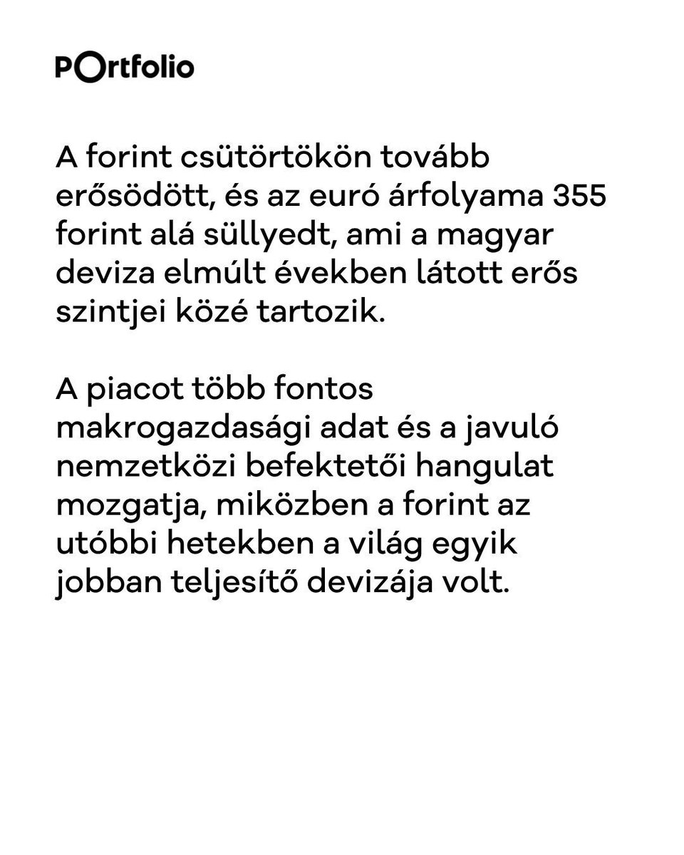 portfolio_hu's tweet photo. 🪙 A forint szerdán mérsékelten gyengült a vezető devizákkal szemben, amit elsősorban nem hazai tényezők, hanem az iráni–amerikai konfliktus kiéleződése miatti globális kockázatkerülés okozott.

► https://t.co/praBXjkaKy

📊 TradingView

#MagyarNemzetiBank #makrogazdaság #forint https://t.co/67NRjh0BoT