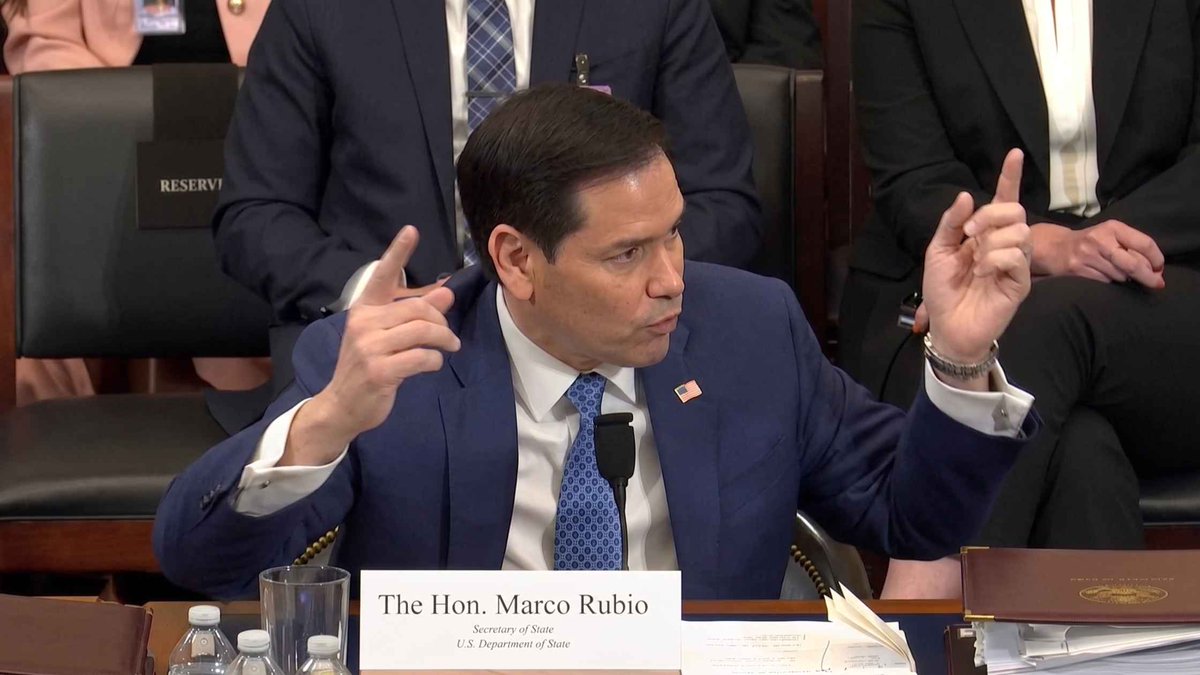 RevTranscripts's tweet photo. Secretary of State Marco Rubio testifies before the House Foreign Affairs Committee on the State Department's 2027 budget request. Read the transcript here. https://t.co/DI1oDDFDH3 https://t.co/oFJrqyj7vc