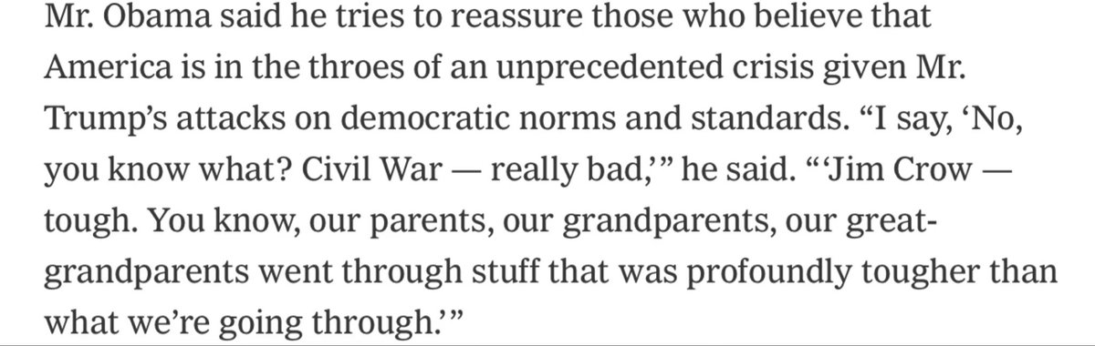 Politics1com's tweet photo. Pres Obama is not nearly as worried about the survival of American democracy as many party activists are. From today’s NYT…