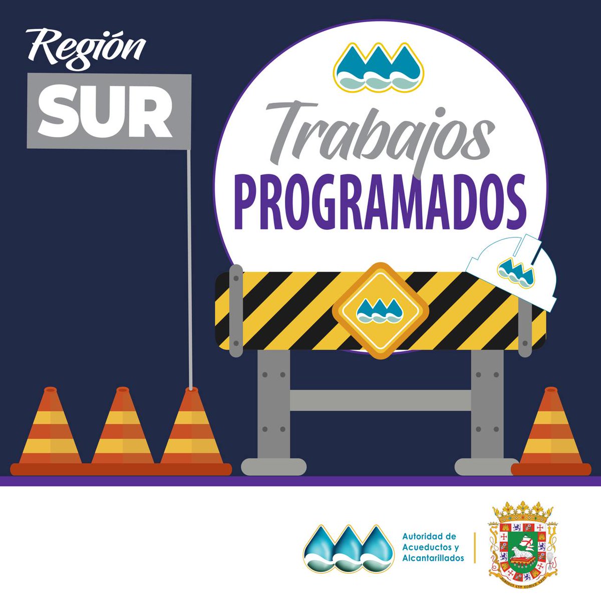 AcueductosPR's tweet photo. 📢🗓 [Actualización | Trabajos Programados] Se realizan según programadas para hoy, jueves 4 de junio, las labores de mejoras en el sistema de distribución de la estación de bombas Farallón en #Cayey.

🔧⚙️ Los trabajos consisten en la instalación de tres válvulas de control y un metro de flujo en la tubería de 10 " de diámetro que distribuye agua hacia sectores de #Guayama.

⏱️ El tiempo estimado para completar los trabajos es de 12 horas, luego de comenzados a las 7:30am.

🚱 Mientras trabajan, la estación estará fuera de operación y abonados en Villas de Carite, Palmasola, Guamaní, PR-179, PR-7741, PR-742 y sectores aledaños experimentan la interrupción del servicio de agua potable.

💧🚛 En coordinación con la oficina de OMME de Guayama, están disponibles camiones cisterna para la distribución de agua potable en las comunidades afectadas.

💦 Recuperación del servicio proyectada para horas de esta noche.