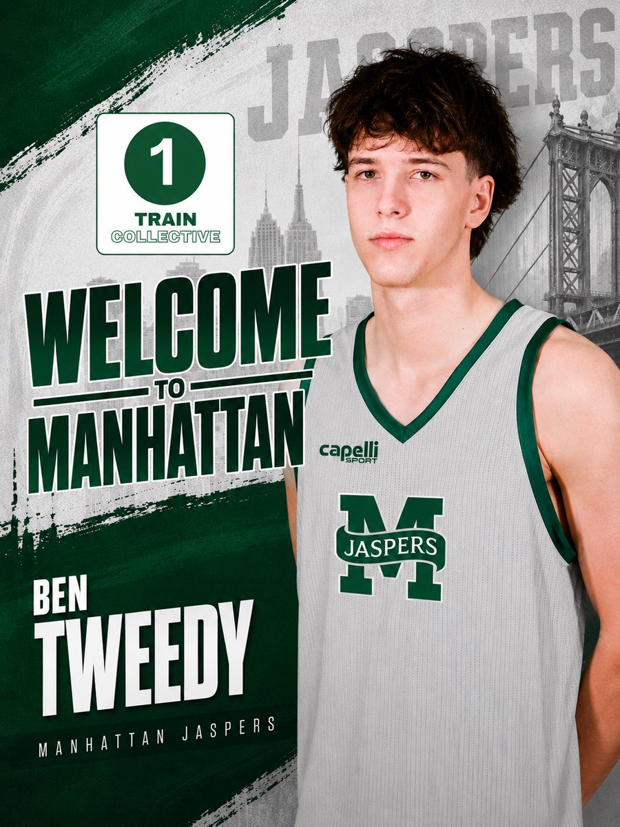 the1traincltv's tweet photo. It’s a GREAT DAY to be a Jasper! 

Help us welcome Ben Tweedy, a 6’4” junior guard from Australia by way of Colgate University. 

Welcome to Riverdale, Ben! 

#1Train | #NIL | #JasperNation🟢⚪️ https://t.co/jFwxKFukxw
