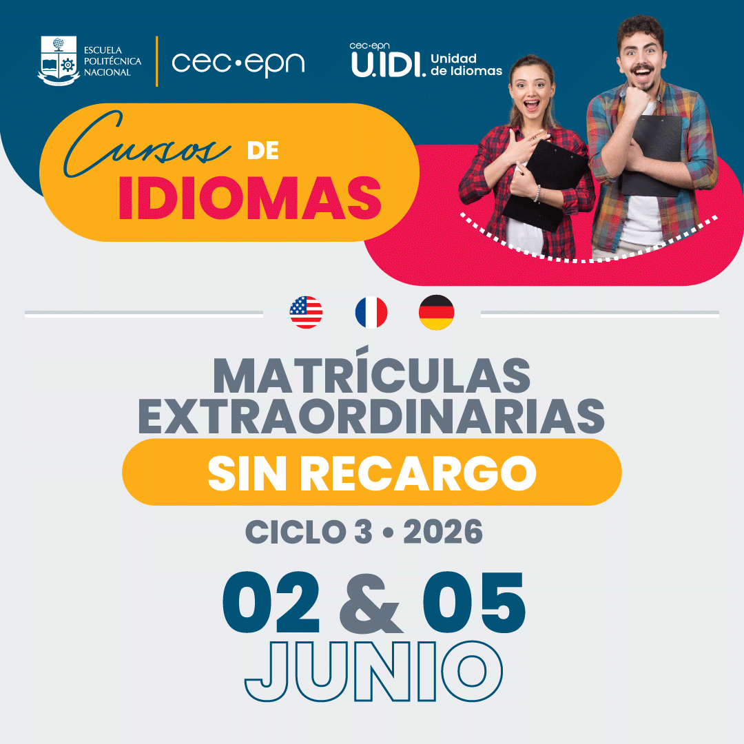 CEC_EPN2014's tweet photo. #InglésCEC ¡Todavía puedes ingresar a este ciclo de idiomas! Extendemos las matrículas extraordinarias, SIN RECARGO.
No pierdas más tiempo, ingresa ahora mismo a https://t.co/uDlmOCxv9g y aparta tu cita de ubicación gratuita.  📚#CECEPN

Más información: https://t.co/45i6LP4wir https://t.co/1kByod8Jkz