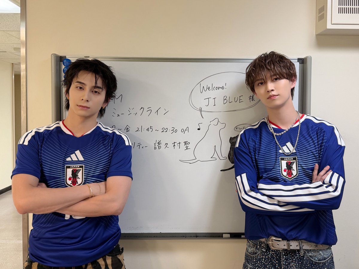 official_jiblue's tweet photo. 2026.06.04
📸 NHK-FM #ミュージックライン

西洸人 白岩瑠姫 が出演させていただきました！
ありがとうございました！

#JI_BLUE
#最高の景色を
#世界一の追い風になろう https://t.co/qgZFr2E3Ru