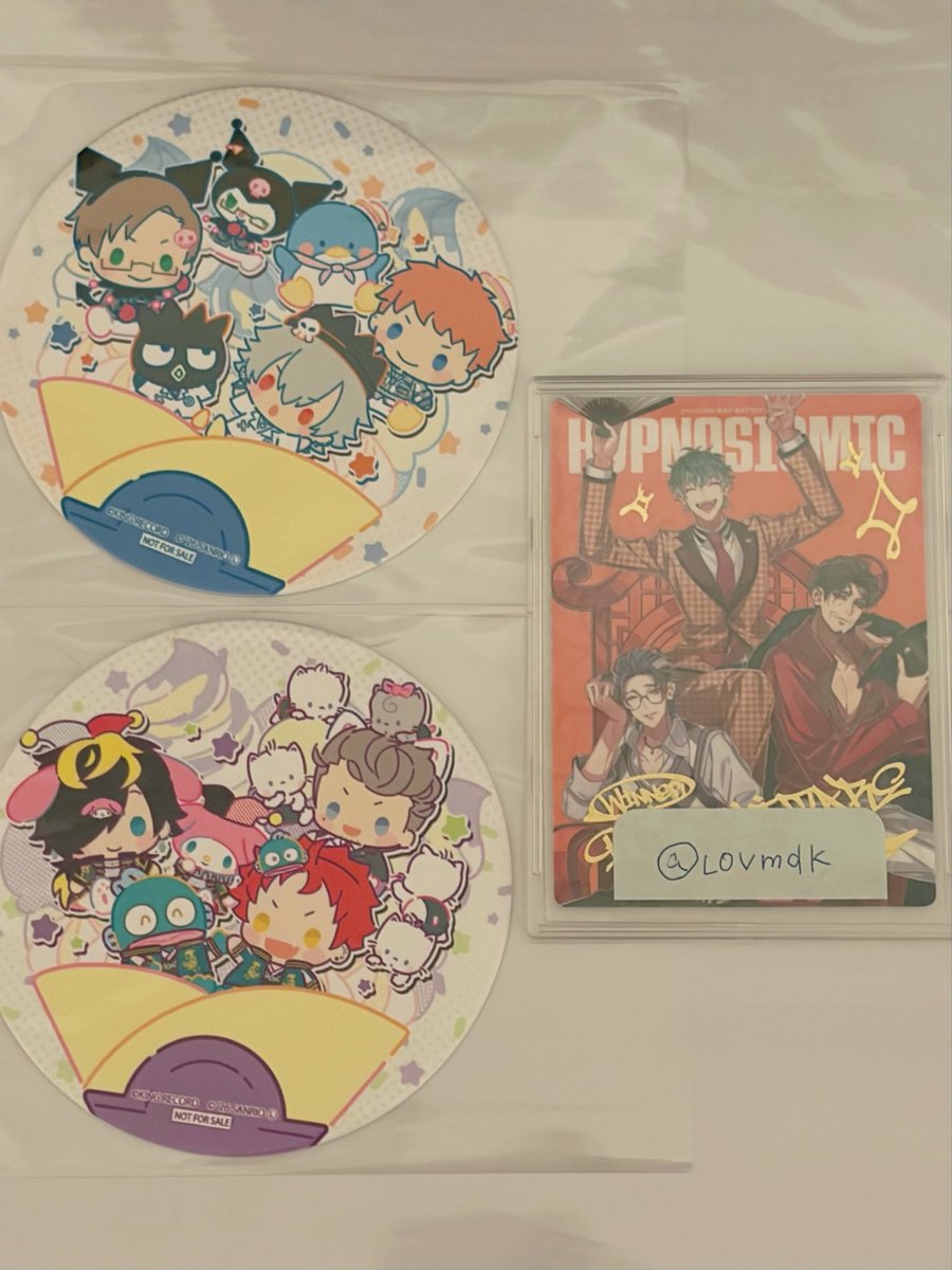 LOVmdk's tweet photo. 【交換】ヒプノシスマイク×ディッパーダン コラボ クレープ コースター サンリオ

譲　ヨコハマ、ナゴヤ

求　オオサカ

都内手渡し（新宿優先）、郵送可。
検索からもお気軽にお声掛けください。 https://t.co/St2K59lQYT
