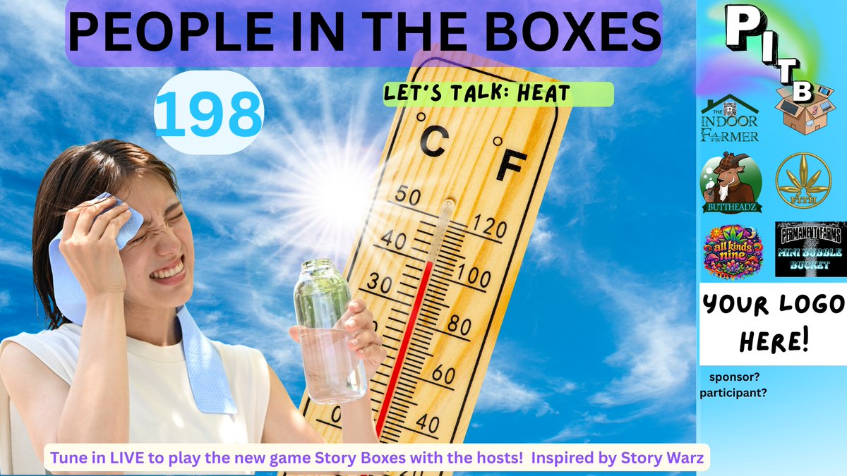 Theindoorfarmer's tweet photo. Tonight's #thumbnaildesign.
This topic can go a lot of ways but we hope that everyone is reminded to drink water and stay as cool as you can for safety and health.
Make sure you #beattheheat this #summer.
Join us at 8 o'clock central time every #thursday. #PITB #FITH #buttheadz #wtif #EPXGenetics #Allkinds #PermanentFarms