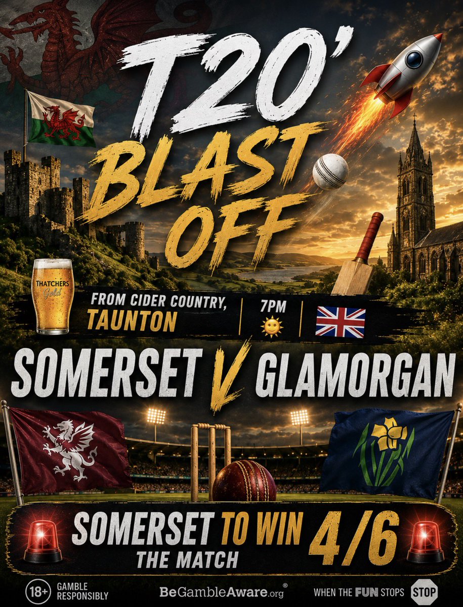 Bet1stclass's tweet photo. T20 Blast Off!! 🚨 

WhatsApp us your bets on 07985 147655

Please gamble responsibly. 18+ only. 

#cricket #OhGlammyGlammy #1stclass
#betting https://t.co/BxWPGwj0ex