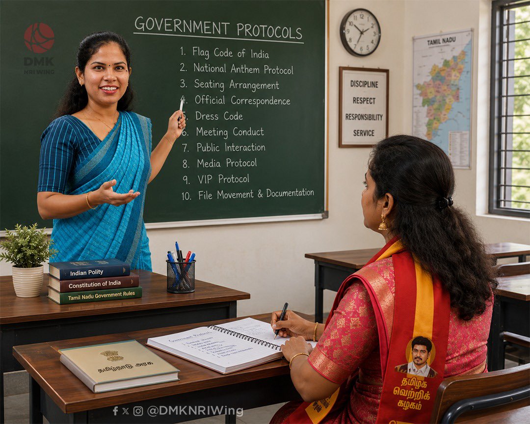DMKNRIWing's tweet photo. Protocol என்றால் என்னவென்று தெரியாத தவெக MLA! பாடம் எடுத்த மேயர் @PriyarajanDMK !

திரு.வி.க. நகர் தொகுதியில் நடந்த பள்ளி திறப்பு விழாவில், Protocol தெரியாமல் சிறுபிள்ளைத்தனமாக நடந்துகொண்ட தவெக எம்.எல்.ஏவுக்கு, சென்னை மேயர் பிரியா அவர்கள் தனது விளக்கத்தின் மூலம் தக்க பதிலடி கொடுத்துள்ளார்.

முறையாக அழைப்பு விடுத்தது மட்டுமின்றி, அவருக்காகக் காத்திருந்தே விழாவைத் தொடங்கியுள்ளனர். குத்துவிளக்கு ஏற்றுவதில் ஒவ்வொருவருக்கும் ஒரு மெழுகுவர்த்தி கொடுக்கப்படும் என்பதுதான் Protocol. முதலில் மேயர், அடுத்ததாக ஐ.ஏ.எஸ் அதிகாரி, பின்னர் எம்.எல்.ஏ என்ற வரிசையில்தான் அது கொடுக்கப்பட்டுள்ளது. இதைக்கூடப் புரிந்துகொள்ளாமல், தனக்கு முக்கியத்துவம் தரப்படவில்லை என்று குறைகூறுவது ஒரு எம்.எல்.ஏவுக்கு அழகல்ல.

உங்கள் தலைவரைப் போல எல்லாவற்றிற்கும் மற்றவர்களைக் குறை கூறுவதையே அரசியலாக நினைக்காதீர்கள். மக்கள் பணி செய்ய வந்திருக்கிறீர்கள் என்பதை நினைவில் கொண்டு, முதலில் அரசியல் நாகரீகத்தையும், அரசு விழாக்களின் நடைமுறைகளையும் கற்றுக்கொள்ளுங்கள்.

மிகவும் முதிர்ச்சியான முறையில், எந்தவிதப் பதற்றமும் இன்றி பிரச்சனையைக் கையாண்ட மேயர் பிரியா அவர்களின் அணுகுமுறை பாராட்டத்தக்கது. 

தொடர்ந்து உங்கள் பணியைச் சிறப்பாகச் செய்யுங்கள் மேயர் அவர்களே!