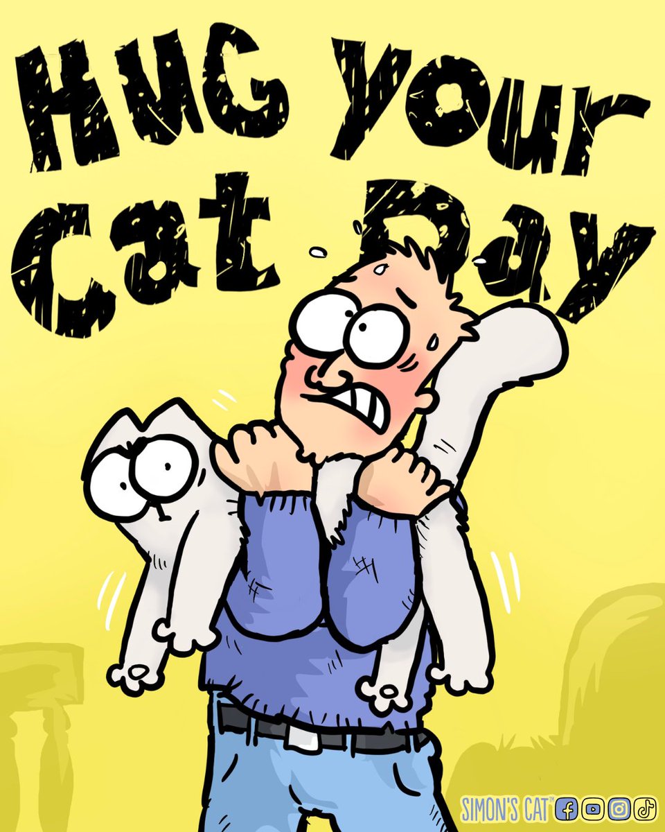 SimonsCat's tweet photo. Who hugs who?! Happy Hug your Cat Day! 😜 https://t.co/dDsjXW2L1W