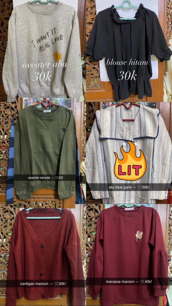 chenlleu's tweet photo. wts — baju preloved (pemakaian pribadi) mostly 2x pakai 
detail bisa dm yaa, bisa nego tipis, tapi jangan sadis yaa 😉 bisa oren 🍊 https://t.co/pDnWyBsjSX